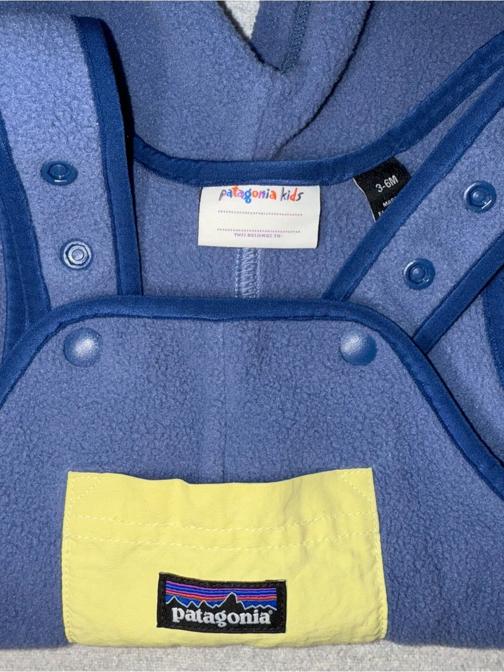 Vintage Baby Synchilla Patagonia Blue Fleece Overalls Size 3-6 months